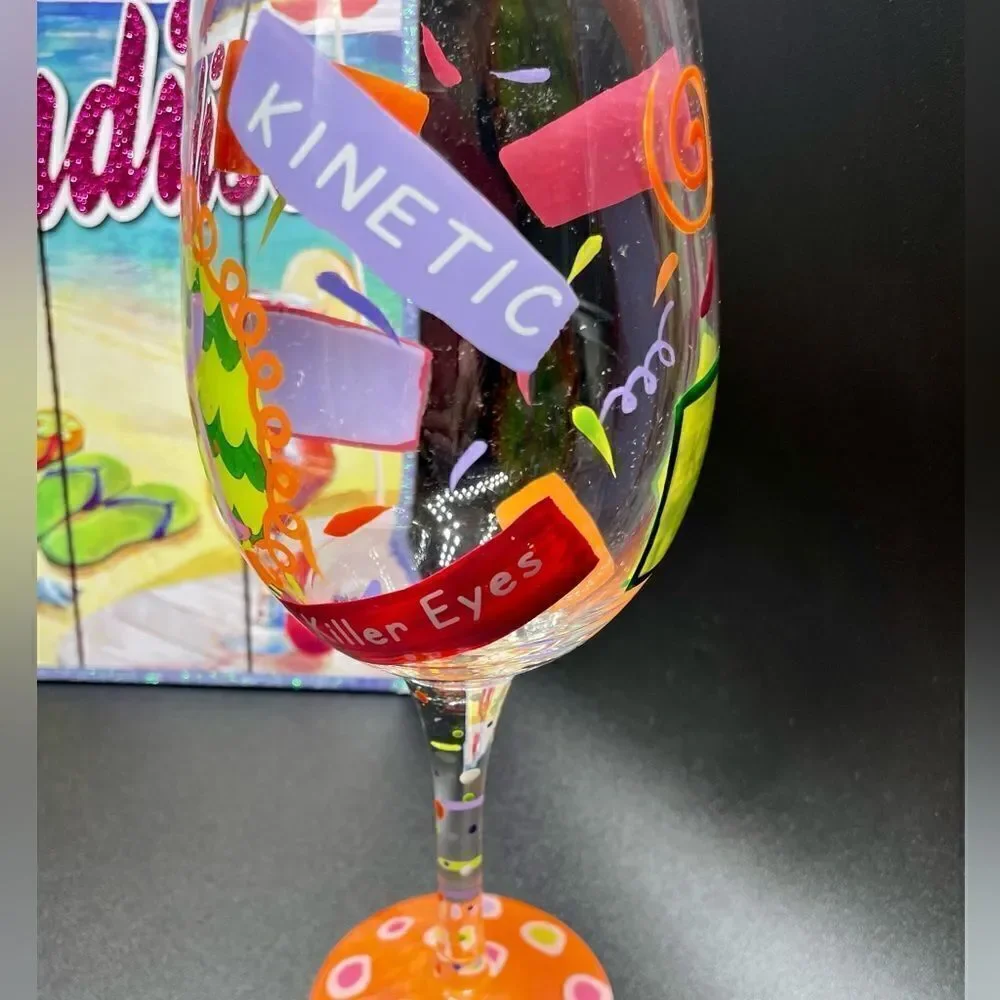 LOLITA - “I Love My Letter* Love my Wine * Hand-painted Wine Glass - “K”